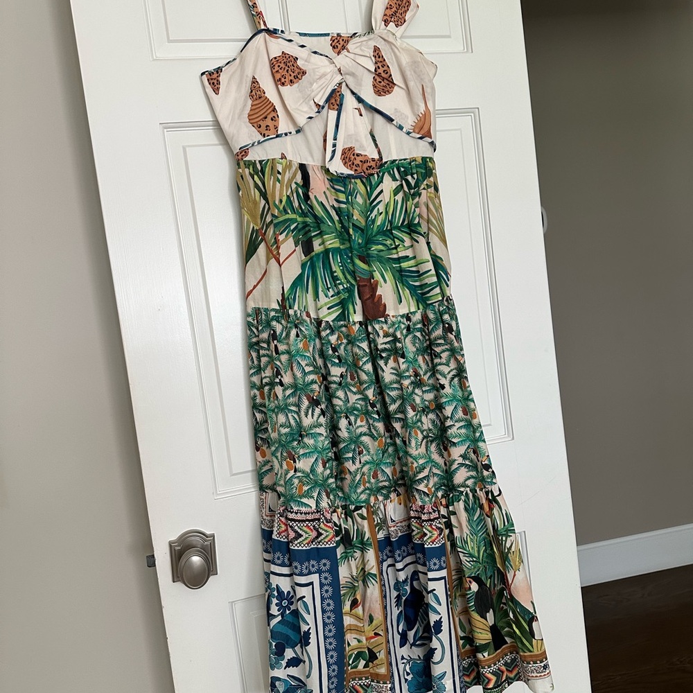Tropical Print Maxi Dress